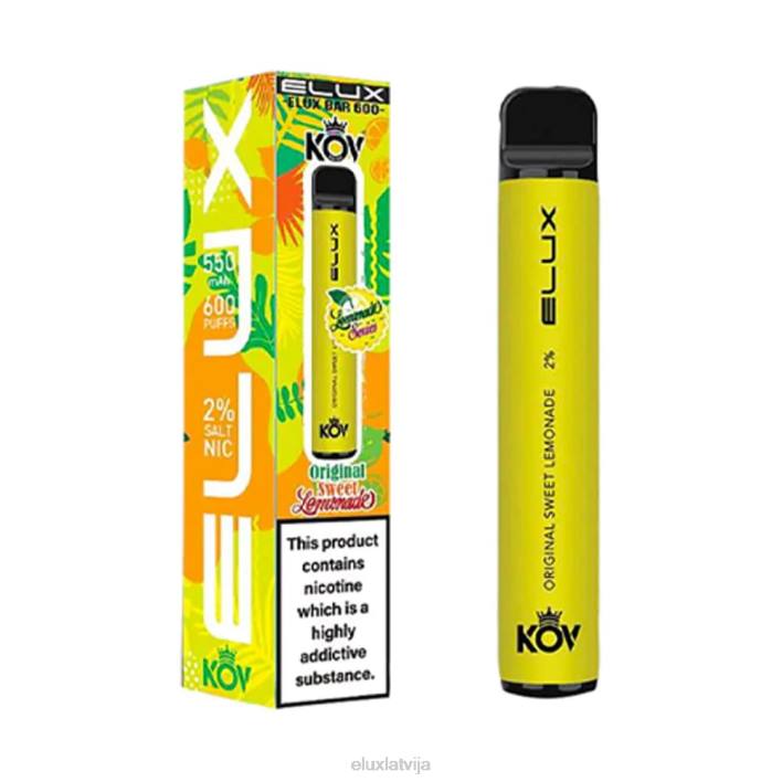 Elux Bar Lemonade Series oriģināls vienreizējās lietošanas vape saldā limonāde Elux Vape Review 62VR8