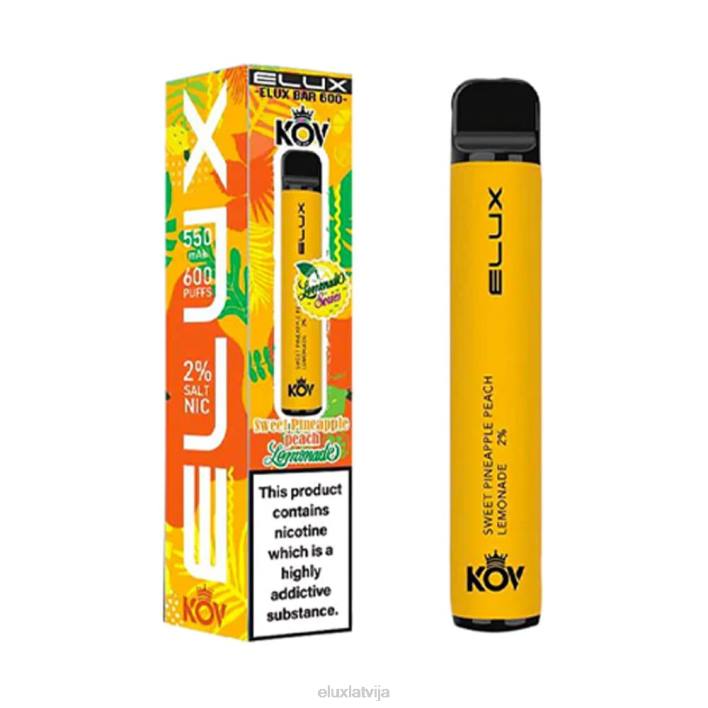 Elux Bar limonādes sērijas vienreizējās lietošanas vape ananāsu persiku limonāde salda Elux Vape Review 62VR78