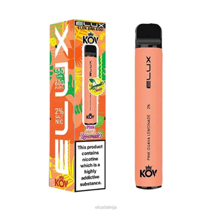 Elux Bar limonādes sērijas vienreizējās lietošanas vape rozā gvajaves limonāde Elux Vape Latvija 62VR106