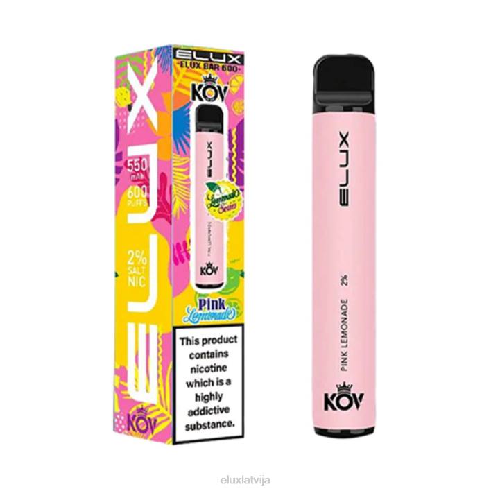 Elux Bar limonādes sērijas vienreizējās lietošanas vape rozā limonāde Elux Latvija 62VR104