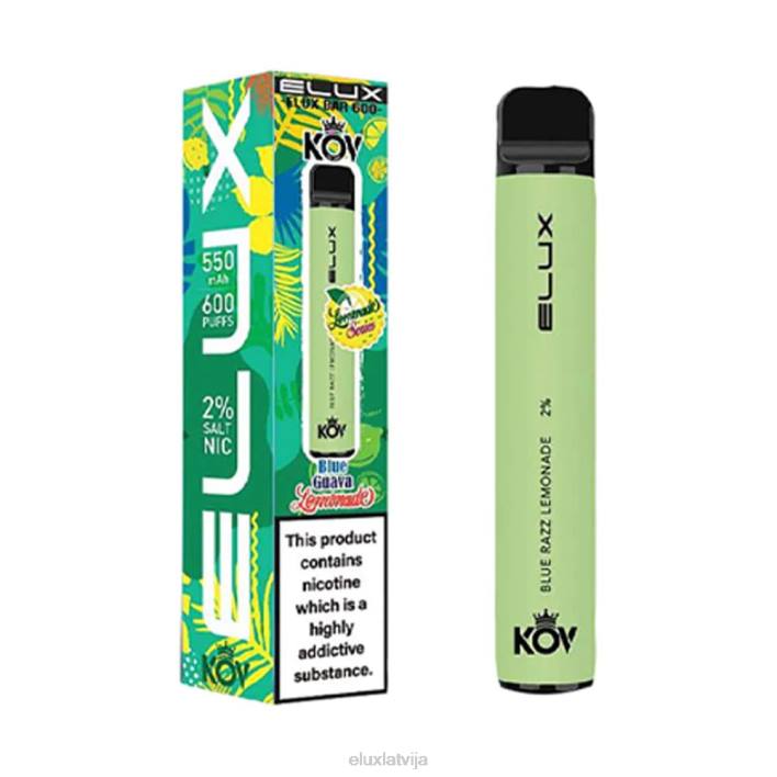 Elux Bar limonādes sērijas vienreizējās lietošanas vape zilā razz limonāde Elux Vape Flavours 62VR9