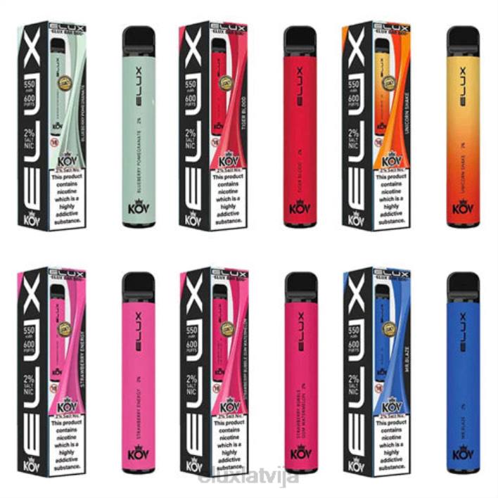 Elux Bar mantotās sērijas vienreizējās lietošanas vape melleņu ķiršu dzērvenes Elux Review Latvija 62VR107
