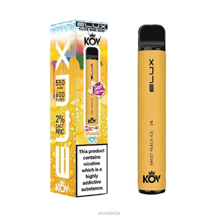 Elux Bar saldās sērijas vienreizējās lietošanas vape saldais persiku ledus Elux Vape Review 62VR108