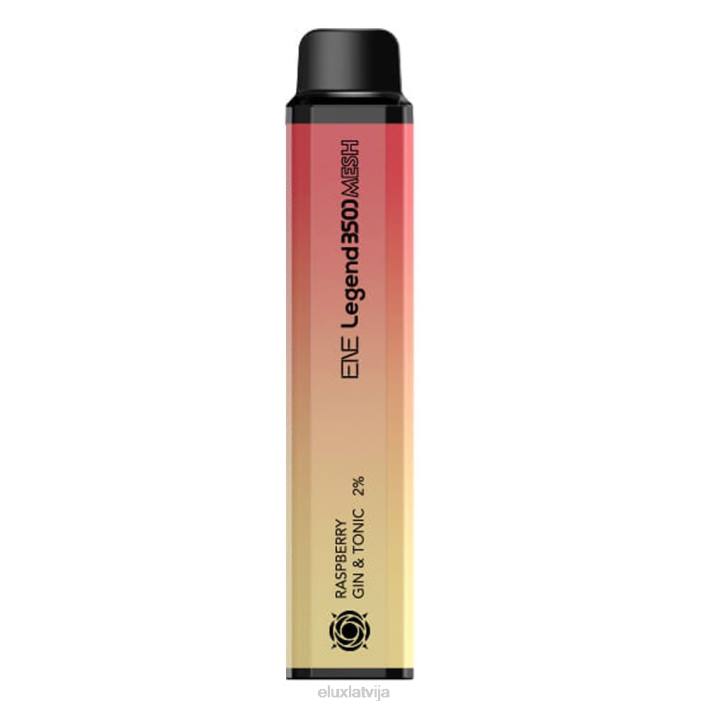 Elux ENE Legend 3500 acu vienreizējās lietošanas vape aveņu džins un toniks Elux Review Latvija 62VR7